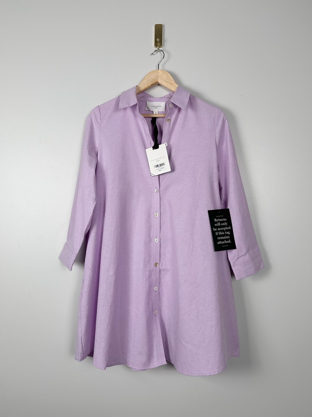 POMANDER PLACE Lavender Oxford Harris Shirt Dress - Picture 4 of 8